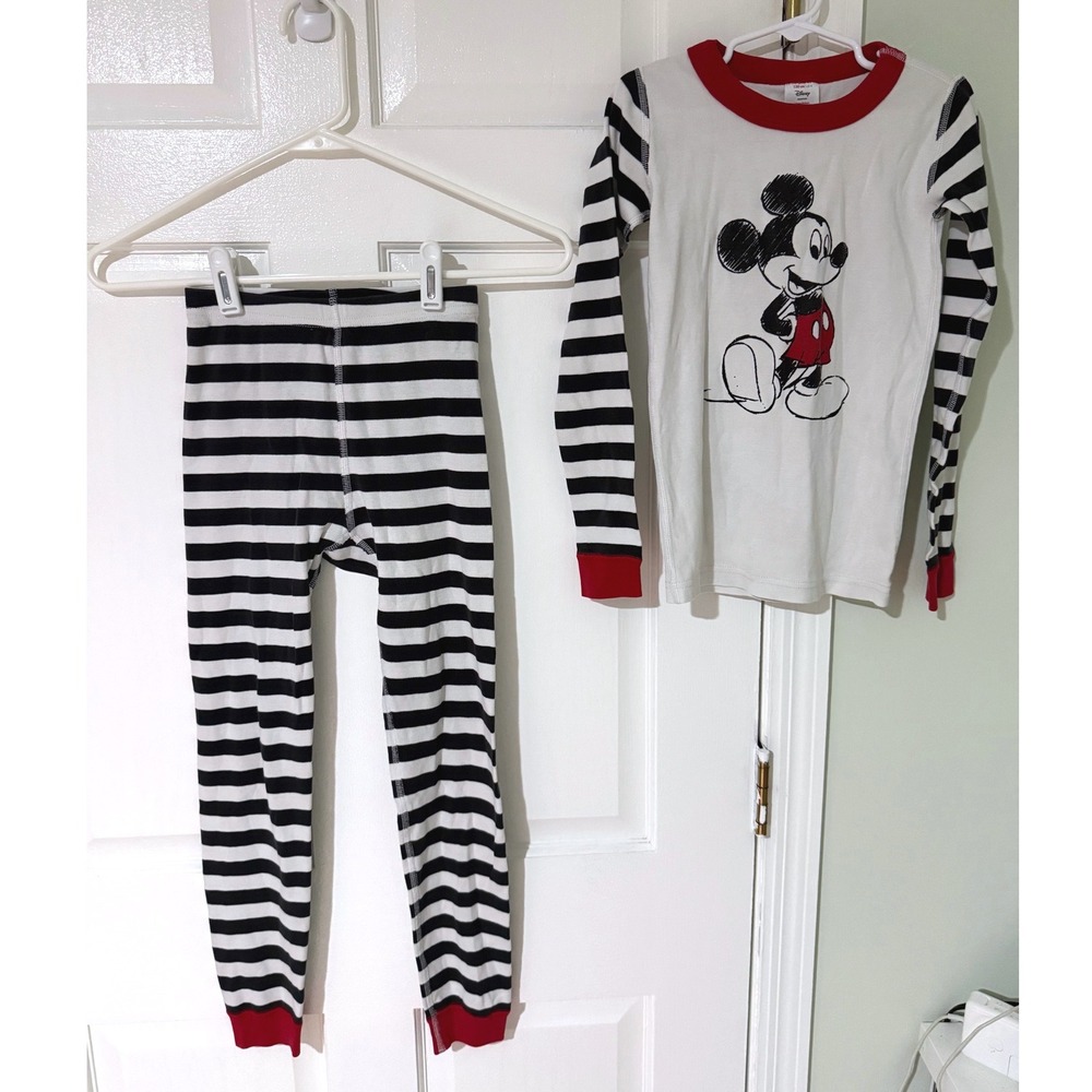 Hanna Andersson Disney Mickey Mouse Organic Cotton Pajama Set Kids Size 8 130cm